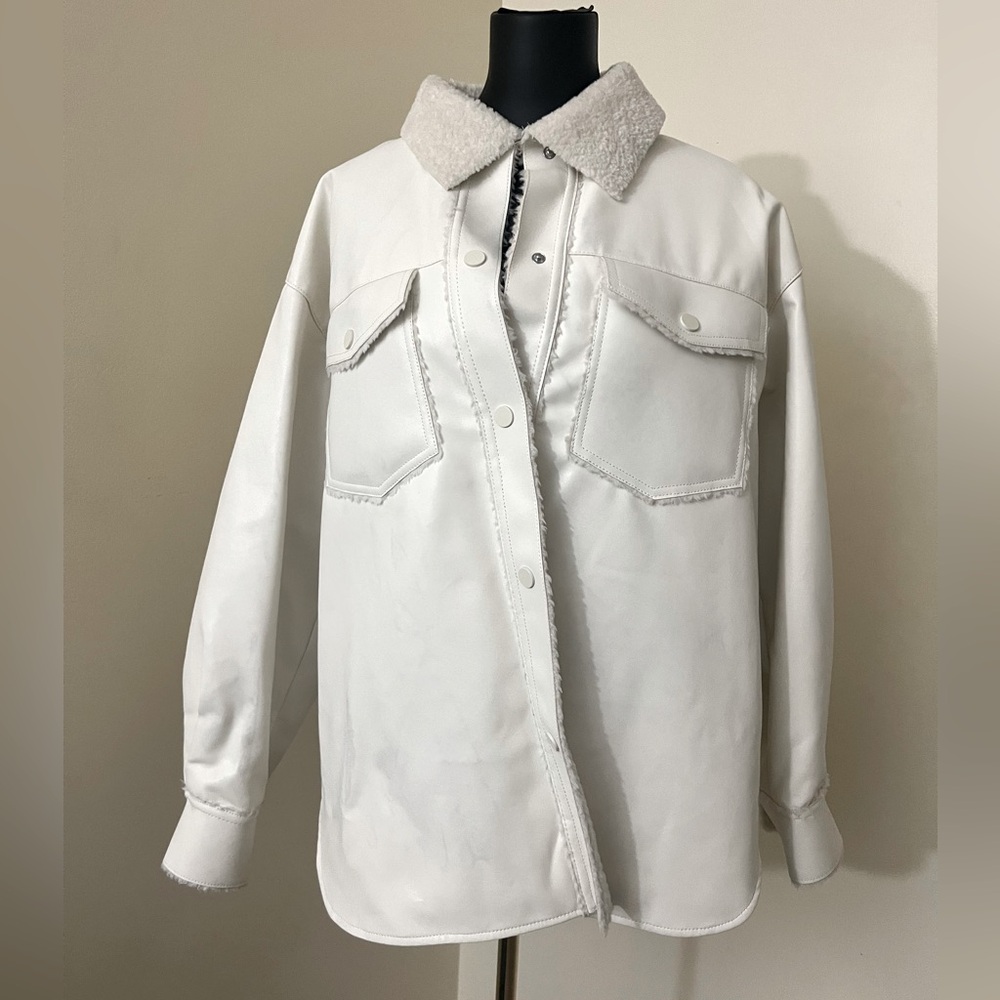 Forever 21 faux leather/fleece combo winter heavy jacket